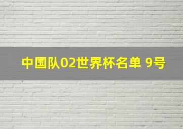 中国队02世界杯名单 9号